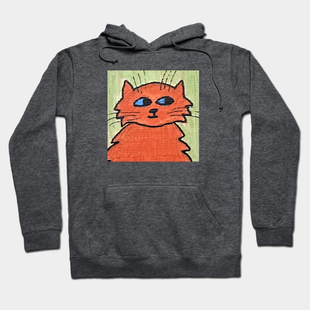 Whimsical Cat Portrait #11 Hoodie by ErinBrieArt